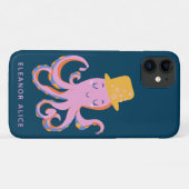 Rosa Oktopus Quirky Tanzen Tier Personalisiert Case-Mate iPhone Hülle (Rückseite (Horizontal))
