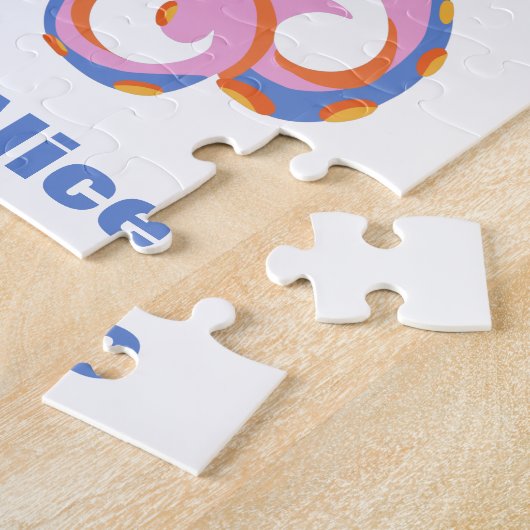 Rosa Oktopus Quirky Tanzen Tier Personalisiert Puzzle (Seite)