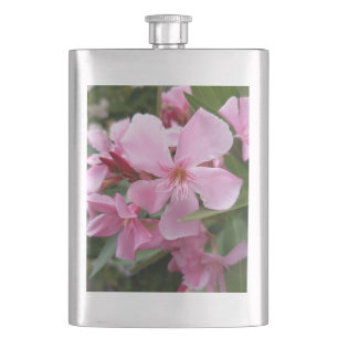 Rosa Oleander-Blumen-Flasche   Elegante botanische Flachmann