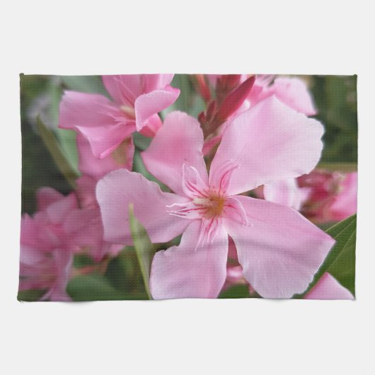 Rosa Oleander Blumen Küchentuch (Horizontal)