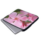 Rosa Oleander Blumen Laptop Hülle Laptopschutzhülle (Vorne Knopf)