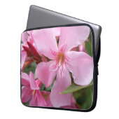 Rosa Oleander Blumen Laptop Hülle Laptopschutzhülle (Vorderseite Links)