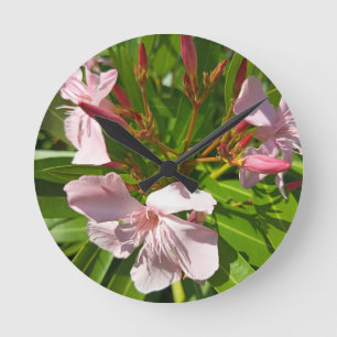 Rosa Oleander Blumenwanduhr Botanischer Garten H Runde Wanduhr