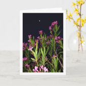 Rosa Oleander in der Nacht Karte (Gelbe Blume)