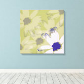 Rosa Olive Green Daisy Leinwanddruck (Insitu (Holzboden))