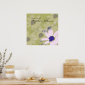 Rosa Olive Green Daisy Poster (Küche)