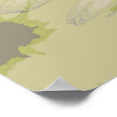 Rosa Olive Green Daisy Poster (Ecke)