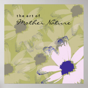 Rosa Olive Green Daisy Poster