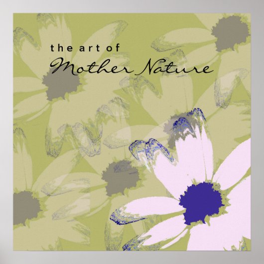 Rosa Olive Green Daisy Poster (Vorne)