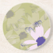 Rosa Olive Green Daisy Untersetzer (Vorne)