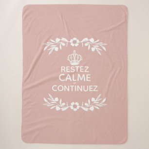 Rosa Olivenzweig Französisch Phrase Behalten Calm Sherpadecke