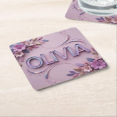 Rosa Olivia Rosa Blume Untersetzer Set (angewinkelt)