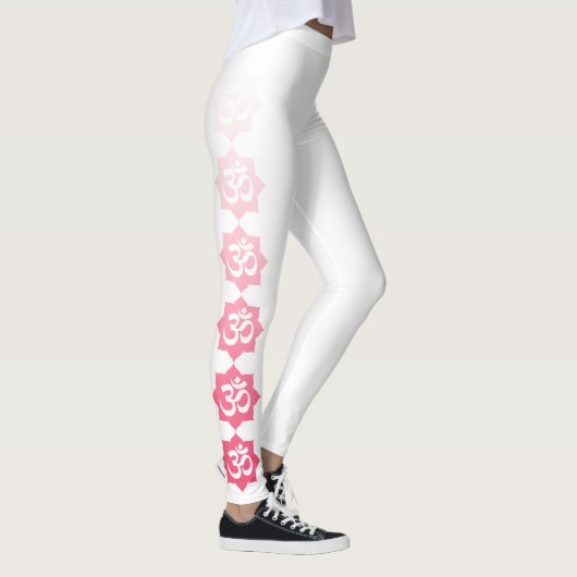Rosa Om Symbol Lotus Blume Dekoration auf Leggings (Rechts)