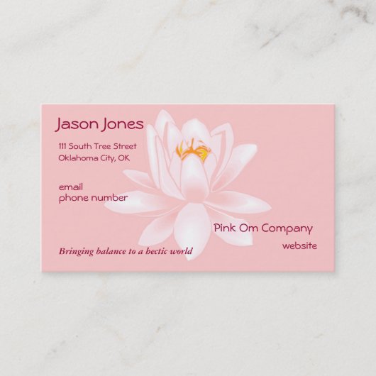 Rosa OM-Symbol-Visitenkarte Visitenkarte (Vorderseite)