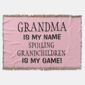 Rosa Oma ist mein Name, der Großkinder verwöhnt Decke (Vorderseite)