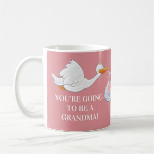 Rosa Oma Schwangerschaftsankündigung Storch Baby Kaffeetasse