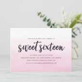 Rosa Ombre 16. Geburtstag Party Einladung (Stehend Vorderseite)
