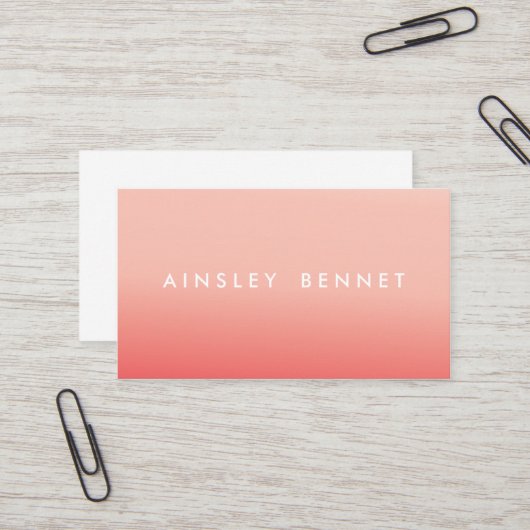 Rosa Ombre Aquarell-Visitenkarten Visitenkarte (Vorderseite/Rückseite Beispiel)