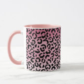 Rosa Ombre Black Leopard Print Tasse (Links)