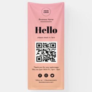 Rosa Ombre Business Covid QR Code Karo-In Banner
