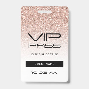 Rosa Ombre Glitter Junggesellinnenabschied VIP Pas Ausweis