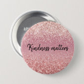 Rosa Ombre Glitzer personalisierte Freundlichkeit  Button (Vorne & Hinten)