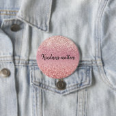 Rosa Ombre Glitzer personalisierte Freundlichkeit  Button (Beispiel)