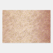 Rosa Ombre Gold Glitz Sparkle Streifen Leopard Geschenkpapier Set (Vorderseite 2)