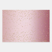 Rosa Ombre Gold Glitz Sparkle Streifen Leopard Geschenkpapier Set (Vorderseite)
