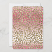 Rosa Ombre Gold Glitzer Glitz Leopard Print    Einladung (Rückseite)