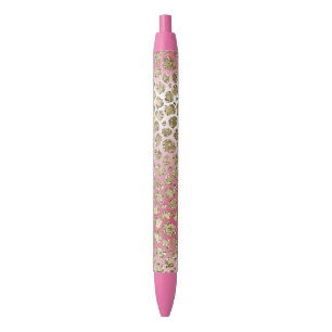 Rosa Ombre Gold Glitzer Glitz Leopard Print      Kugelschreiber