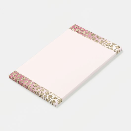 Rosa Ombre Gold Glitzer Glitz Leopard Print       Post-it Klebezettel (angewinkelt)