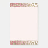 Rosa Ombre Gold Glitzer Glitz Leopard Print       Post-it Klebezettel (Vorderseite)