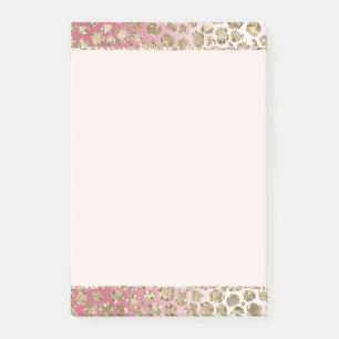 Rosa Ombre Gold Glitzer Glitz Leopard Print       Post-it Klebezettel