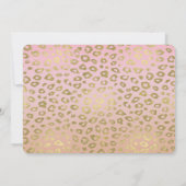 Rosa Ombre Gold Leopard Babydusche Einladung (Rückseite)