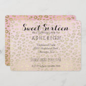 Rosa Ombre Gold Leopard Print 16 . Geburtstag Einladung (Vorne/Hinten)