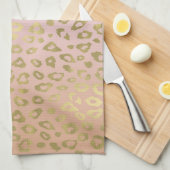Rosa Ombre Gold Leopard Print Handtuch (Viertel Falte)