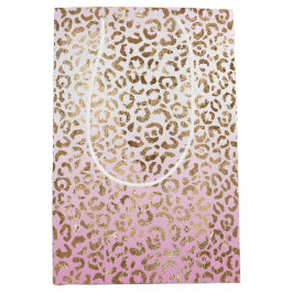 Rosa Ombre Gold Leopard Print Mittlere Geschenktüte