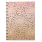 Rosa Ombre Gold Leopard Print Notizblock (Vorderseite)