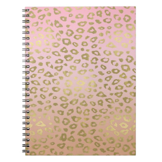 Rosa Ombre Gold Leopard Print Notizblock (Vorderseite)
