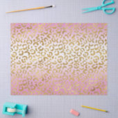 Rosa Ombre Gold Leopard Print      Seidenpapier (Basteln)