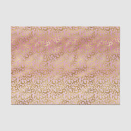 Rosa Ombre Gold Leopard Print Seidenpapier