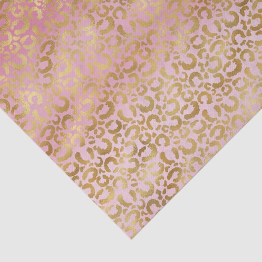 Rosa Ombre Gold Leopard Print Seidenpapier (Ausschnitt)