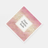 Rosa Ombre Gold Leopard Print Serviette (Ecke)