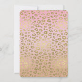 Rosa Ombre Gold Leopard Print Wedding Einladung (Rückseite)