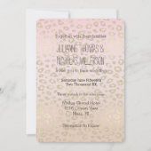 Rosa Ombre Gold Leopard Print Wedding Einladung (Vorderseite)