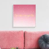 Rosa Ombre Gold Sparkle Leinwanddruck (Insitu (Wohnzimmer))