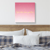 Rosa Ombre Gold Sparkle Leinwanddruck (Insitu (Schlafzimmer))