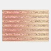 Rosa Ombre Gold Streifen Weihnachtsbaumen Confetti Geschenkpapier Set (Vorderseite 2)