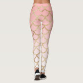 Rosa Ombre GoldGlitzer-Meerjungfrau stuft Leggings (Rückseite)